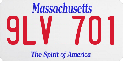 MA license plate 9LV701