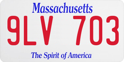 MA license plate 9LV703