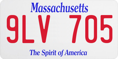 MA license plate 9LV705