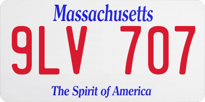 MA license plate 9LV707