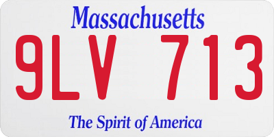 MA license plate 9LV713