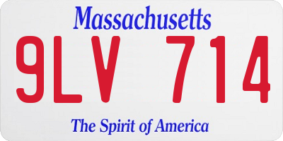 MA license plate 9LV714