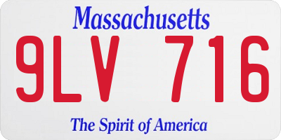 MA license plate 9LV716