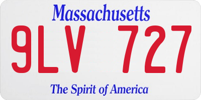 MA license plate 9LV727