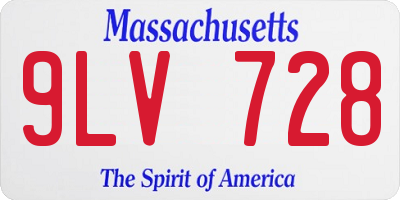MA license plate 9LV728