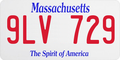 MA license plate 9LV729