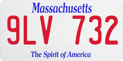 MA license plate 9LV732