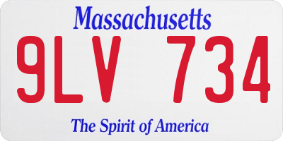 MA license plate 9LV734
