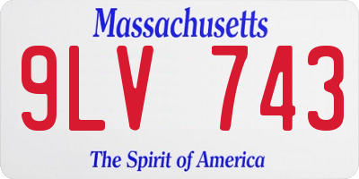 MA license plate 9LV743