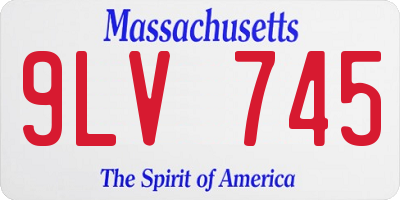 MA license plate 9LV745