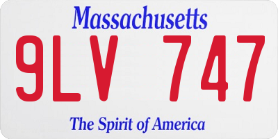 MA license plate 9LV747