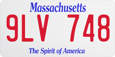 MA license plate 9LV748