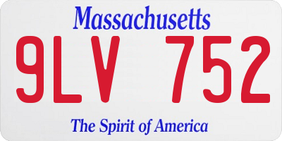 MA license plate 9LV752
