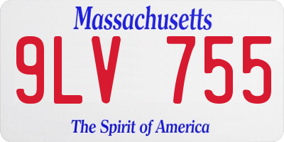 MA license plate 9LV755