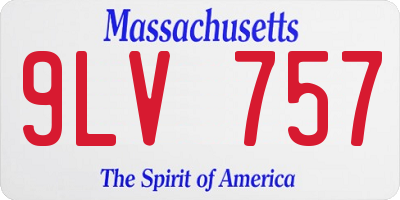 MA license plate 9LV757
