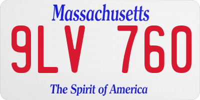 MA license plate 9LV760