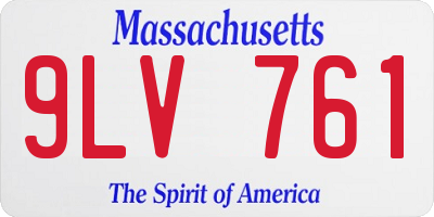 MA license plate 9LV761