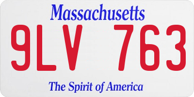 MA license plate 9LV763