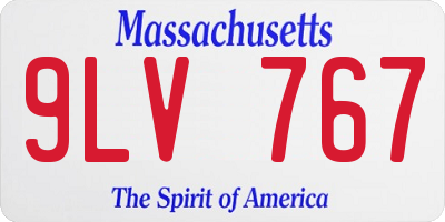 MA license plate 9LV767