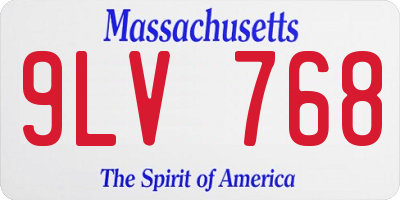 MA license plate 9LV768