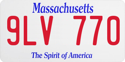 MA license plate 9LV770