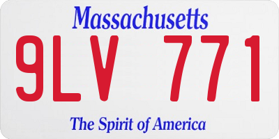 MA license plate 9LV771