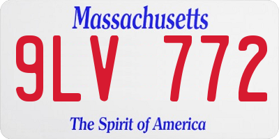 MA license plate 9LV772