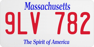 MA license plate 9LV782