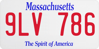 MA license plate 9LV786