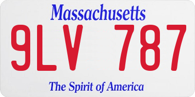 MA license plate 9LV787