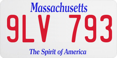 MA license plate 9LV793