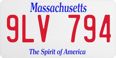 MA license plate 9LV794