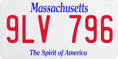 MA license plate 9LV796