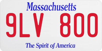 MA license plate 9LV800