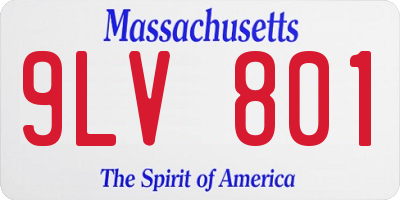 MA license plate 9LV801