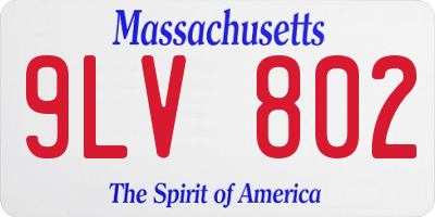 MA license plate 9LV802