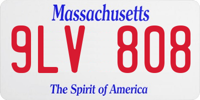 MA license plate 9LV808
