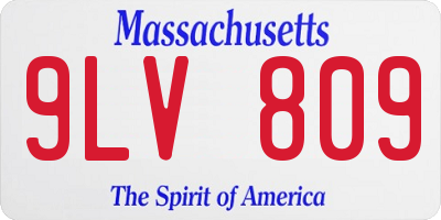 MA license plate 9LV809