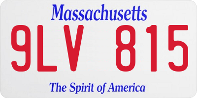 MA license plate 9LV815