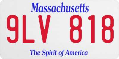 MA license plate 9LV818