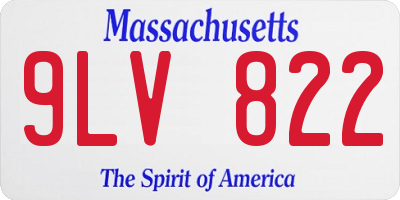 MA license plate 9LV822