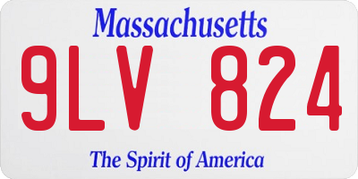 MA license plate 9LV824