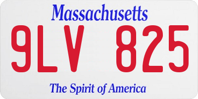 MA license plate 9LV825