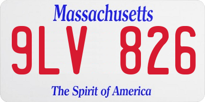 MA license plate 9LV826