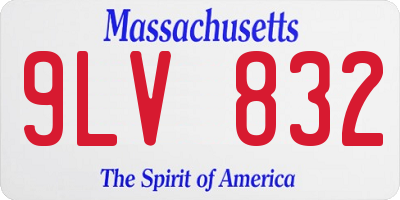 MA license plate 9LV832
