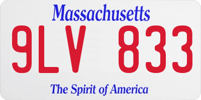 MA license plate 9LV833