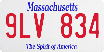 MA license plate 9LV834