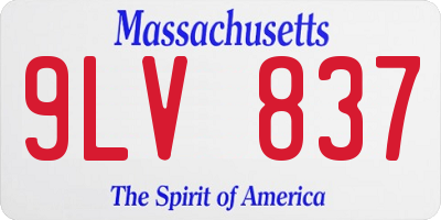 MA license plate 9LV837