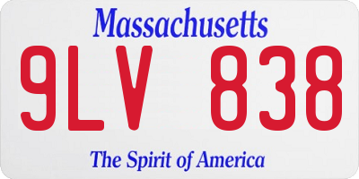 MA license plate 9LV838