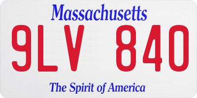 MA license plate 9LV840